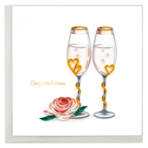 Quilling Cards Wedding Flutes Card