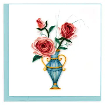 Quilling Cards Victorian Rose Bouquet Card