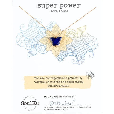 Super Power Lapis Butterfly Necklace