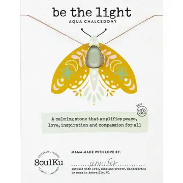 Aqua Chalcedony Be The Light Necklace by Soulku