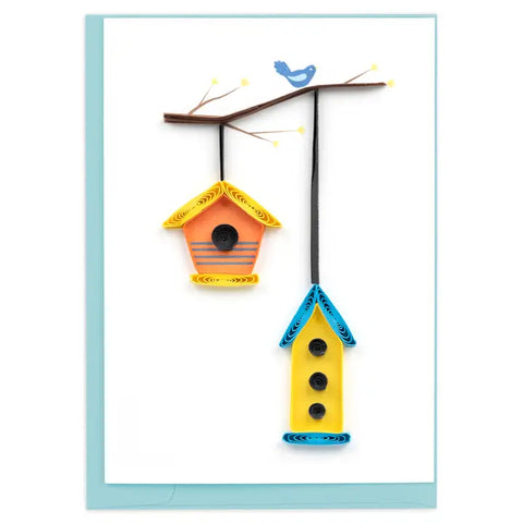 Quilling Cards Birhouses Enclosure Card