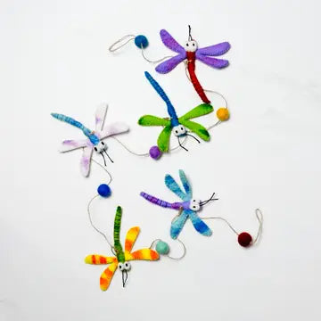 Felt Dragonfly Garland Made in Nepal