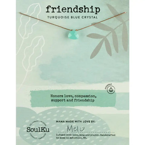 Turquoise Crystal Friendship Necklace by Soulku