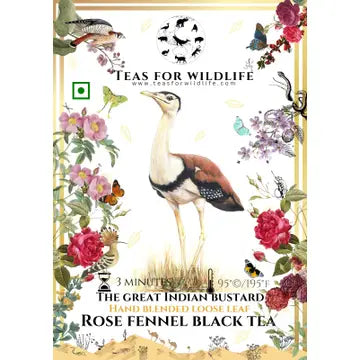 Teas for Wildlife Indian Bustard Rose Fennel Black Tea