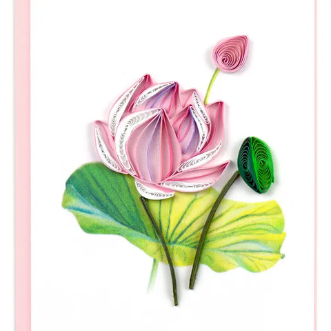 Quilling Cards Pink Lotus Enclosure Card