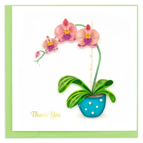 Quilling Cards Thank You Orchid