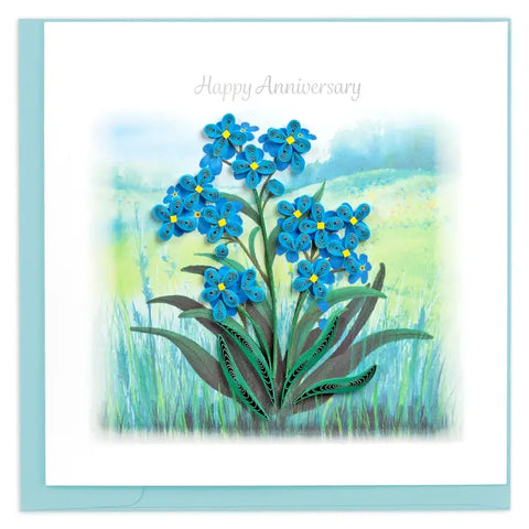 Quilling Cards Forget Me Not Anniversary Card