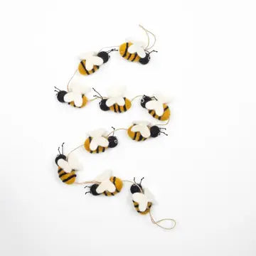 Felt Bee Garland Made in Nepal