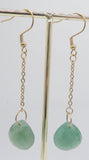 Stainless Steel Chain Earrings with Semi Precious Teardrops, 8 Stones to Choose From!