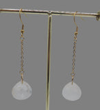 Stainless Steel Chain Earrings with Semi Precious Teardrops, 8 Stones to Choose From!