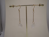 Stainless Steel Chain Earrings with Semi Precious Teardrops, 8 Stones to Choose From!