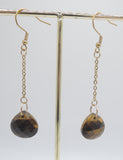 Stainless Steel Chain Earrings with Semi Precious Teardrops, 8 Stones to Choose From!