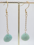 Stainless Steel Chain Earrings with Semi Precious Teardrops, 8 Stones to Choose From!