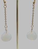 Stainless Steel Chain Earrings with Semi Precious Teardrops, 8 Stones to Choose From!