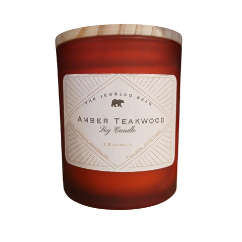 Amber Teakwood Candle by The Jeweled Bear