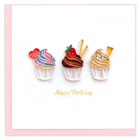 Quilling Cards Birthday Cupcakes Card