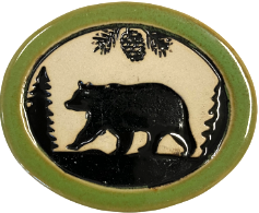 Ceramic Oval Bear Magnet