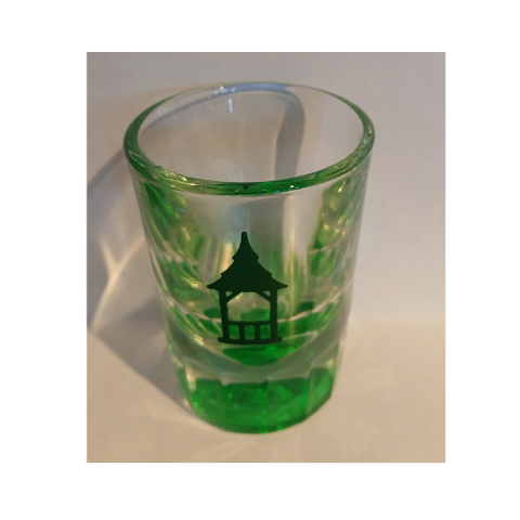 Heavy Green Bottom Shot Glass