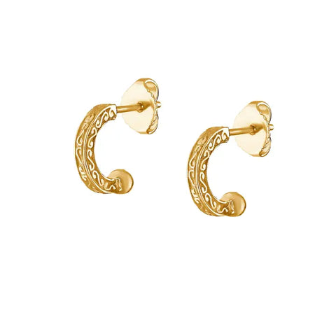 Anatoli Classic Engraved Vermeil Hoops
