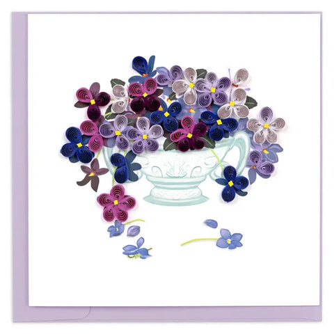 Quilling Cards Violet Bouquet Card