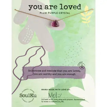 You are Loved Plum Purple Crystal Necklace by Soulku